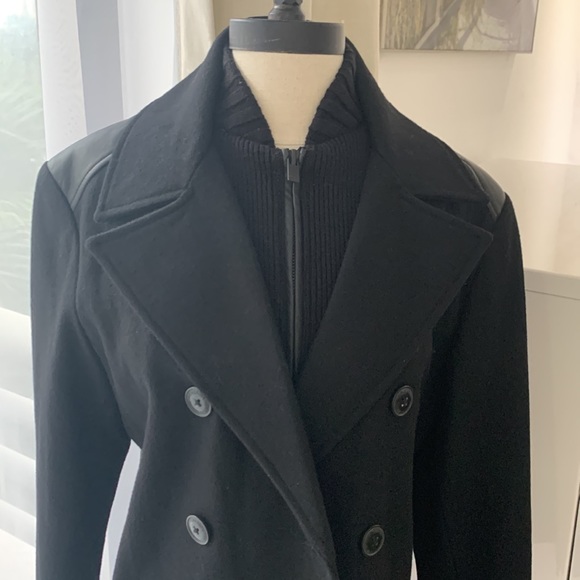 Kenneth Cole Reaction Black Wool Jacket/Peacoat size S - Picture 6 of 17